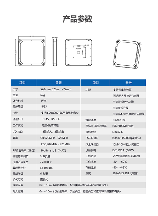 BRD-16 超高頻RFID智能頂裝門禁終端 RFID吊頂門禁